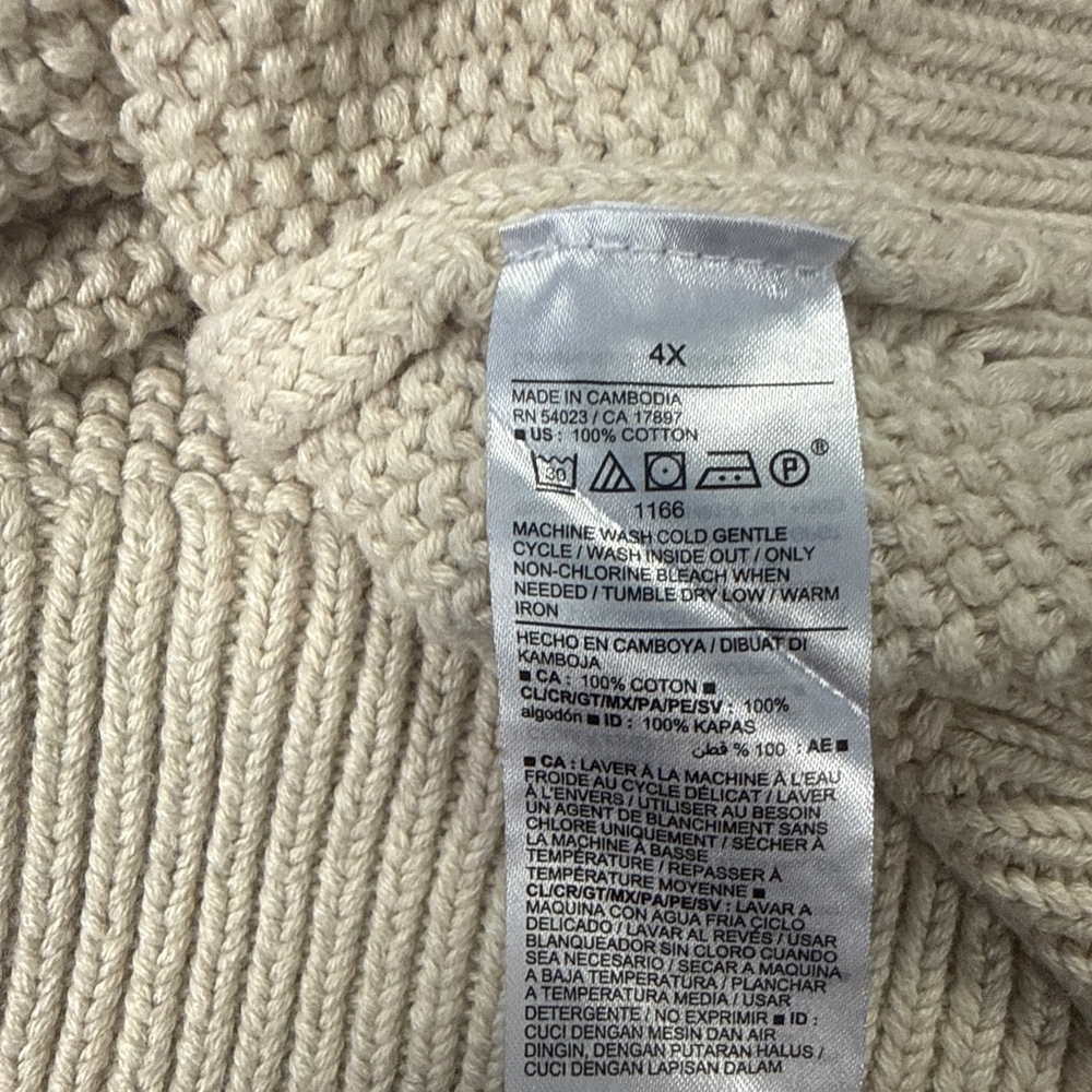 2 Women's Old Navy Crew Neck Sweater 4X Beige and Black - Picture 7 of 7